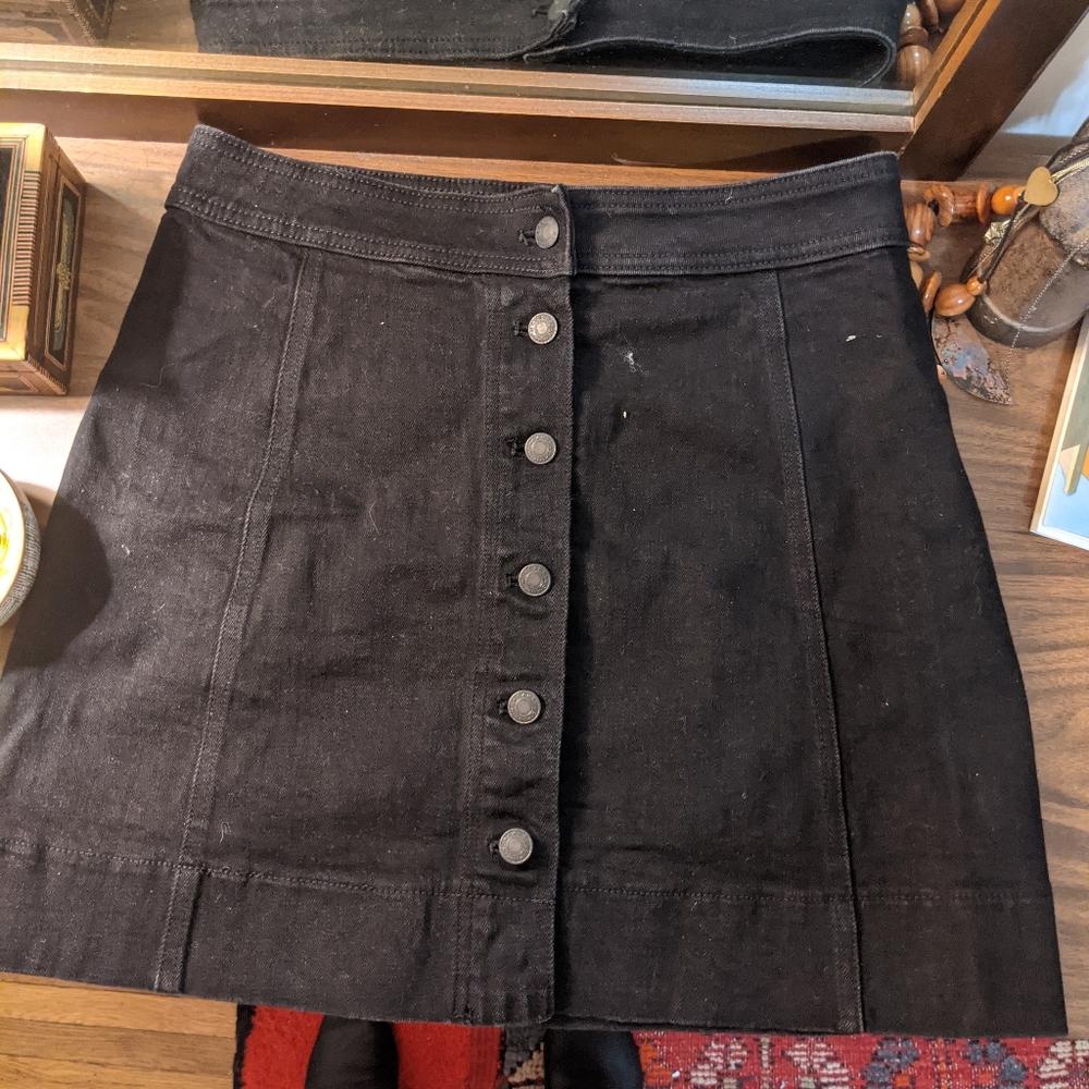Black Jcrew Mercantile Mini Skirt with Buttons